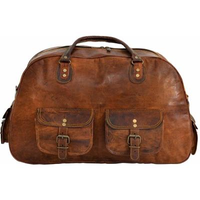 Leather Duffel Travel Men Luggage Gym Vintage Genuine Weekend Overnight Bag