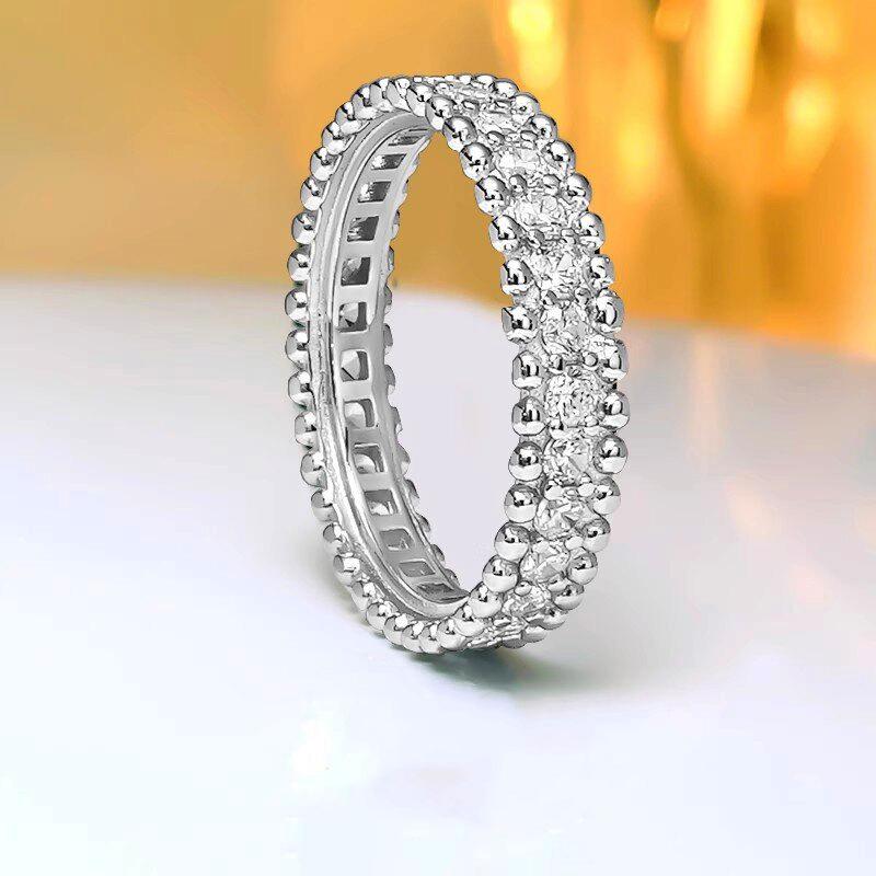 European and American Minimalist Fairy Shining Ring Women s Minimalist Design Elegant Personality Micro Inlaid Zircon Zircon 10