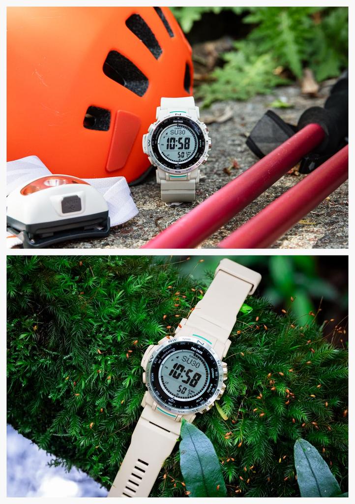 Zegarek Casio Pro Trek [Oficjalny produkt japoński] Zegarek solarny sterowany radiowo Wykonany z plastiku biomasowego PRW-35-7JF Męski Beżowy