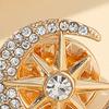 Moon Star Design Brooch Pin for Women, Rhinestones Inlaid Brooch Pin for Dress, Coat, Shawl, Zinc Alloy Badge for Mother, Wedding
