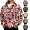 Herren Casual Sweatshirt mit Stehkragen und Weihnachtsdruck für die Feiertage