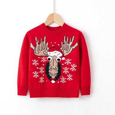 Autumn and Winter Children's Cartoon Christmas Sweater Boys' Fashion Pullover Knit