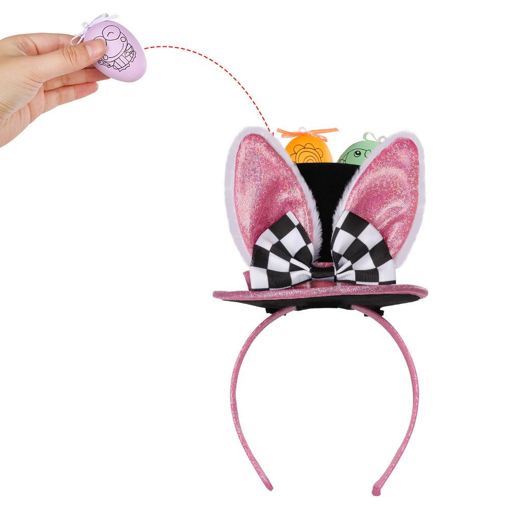 Easter Bunny Ears Cosplay Shooting Hat Funny Interactive Cap for Holiday Party Games Festival Costume Props