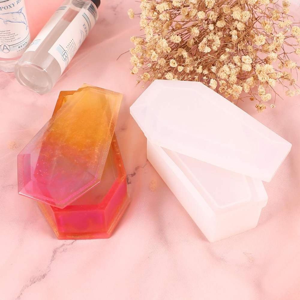 Silicone Clay Tools Resin Making Coffin Mould Resin Casting Mold Container Trinket Storage Box