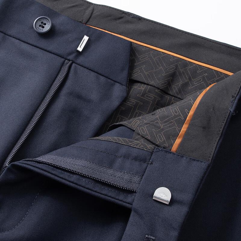 MONTAGUT Men's Wool Blend Business Straight-Leg Trousers