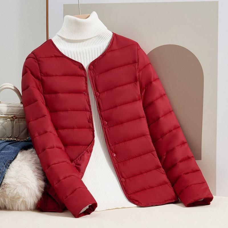 New autumn and winter liner cotton-padded clothes, round neck collar, two padded jackets, light down cotton-padded clothes, women's short styles