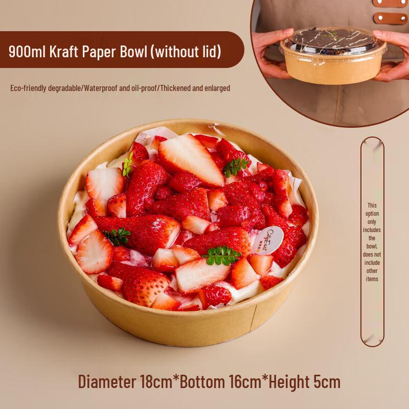 

MOLUONA 900ml Disposable Kraft Paper Takeout Food Boxes