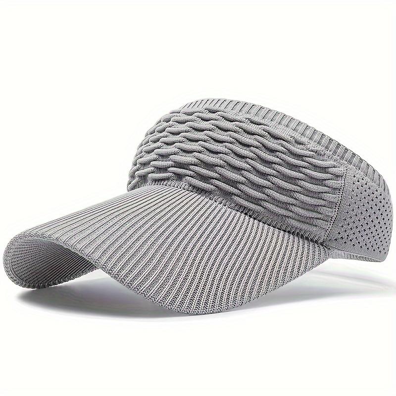 

1Pc Water Ripple Folds Visor Hat Casual Stretchy Cap Breathable Women S Visor Hat For Outdoor Activities And Sun Shielding Adjustable