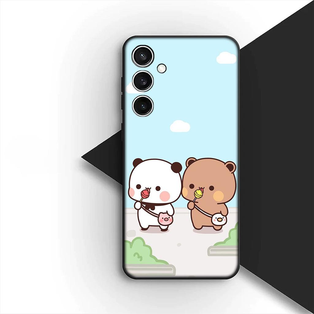 for Samsung Galaxy S20 S22 S21 FE Ultra Plus A07 A17 A15 A16 A25 A57 A37 Phone Cover Soft Case Bubus Panda Cartoon Bear Dudus