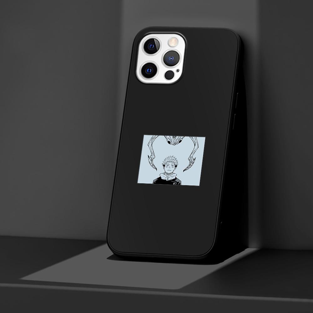 Phone Case for Apple iPhone 14 11 13 Pro Max 12 Mini XR 7 8 + SE 2020 XS 6 6s Plus 5 5s Cool Jujutsu Kaisen Silicone Black Cover