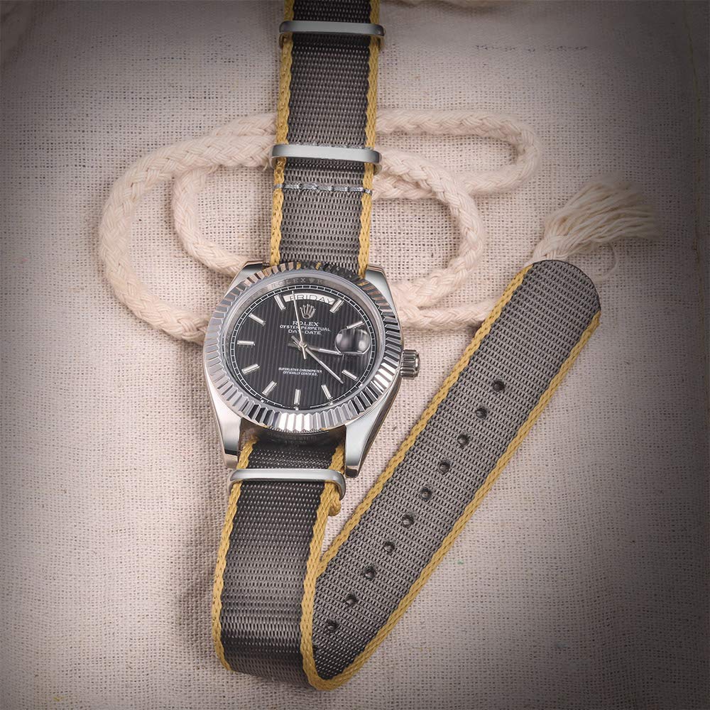 18mm Soft Nylon Watch Replacement Strap for Military Heavy Stainless Steel 4 [hemsut h] High-Quality Band, Watches, Duty, Unisex, Back, Sizes