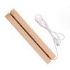 Rectangle LED Lights Display Bases Warm Light USB Interface Wooden Art Lights Display Pedestal for Crystal Glass Acrylic