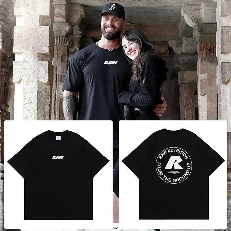 Tričko CBUM Gym Fitness Tričko Volné Oversized Bavlna Muži Krátké rukávy Sportovní trička Letní trénink Cvičení Jogging Ženy Topy