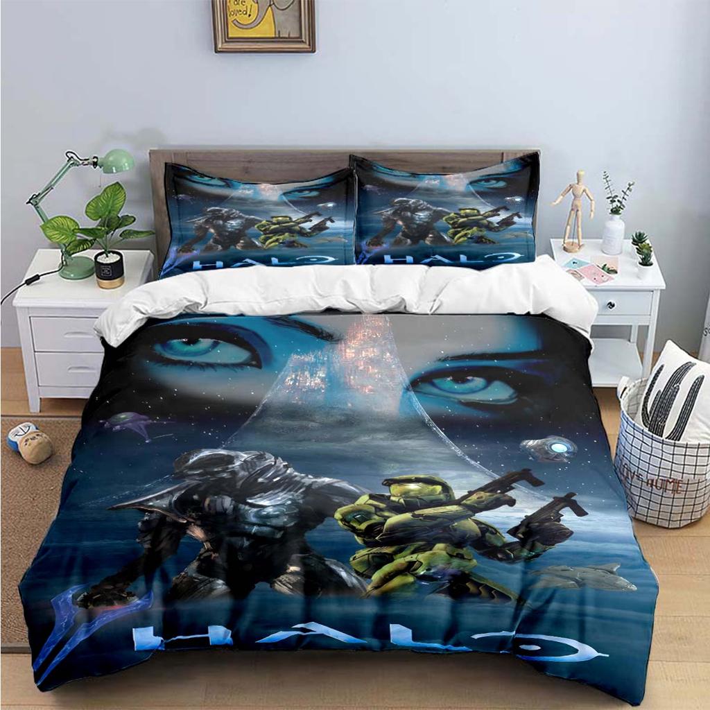 Comforter Game H-Halo 2 Xbox Mechwarrior Print Bedding Sets Bed Supplies Set Bed Comforter Set Bedding Set Luxury Gift