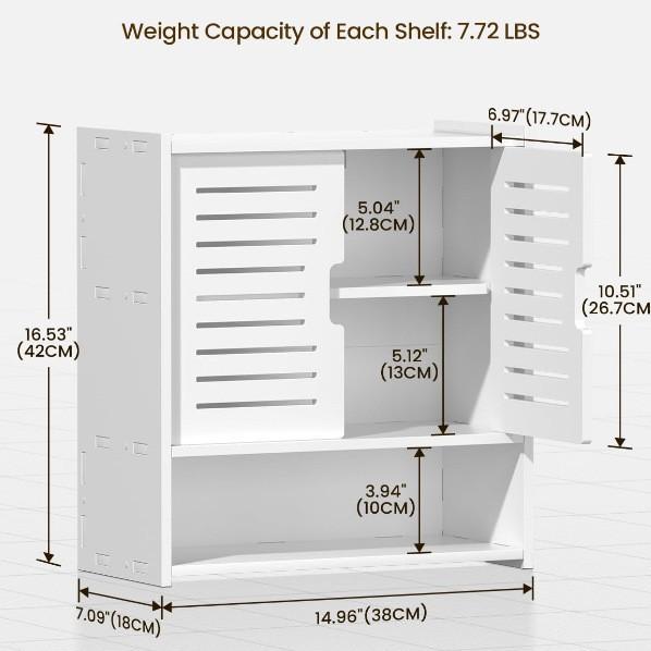 Bathroom Shelf – Punch-Free Multi-Layer Storage Rack – Large-Capacity Wall-Mounted Storage Cabinet for the Bathroom
