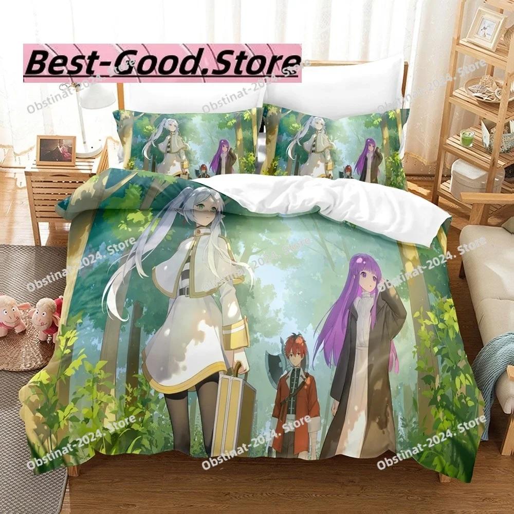 Frieren Beyond Journeys End Bedding Set Single Twin Full Queen King Size Bed Set Kids Bedroom Duvetcover Sets bed s set