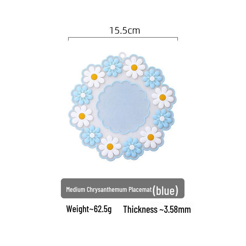 Kreslená sedmikráska Žáruvzdorná silikonová podložka a sada podtácků