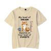 My Level of Sarcasm Depends On Your Level of Stupidity Graphic Tshirt Funny Cat Tshirt Fashion Harajuku T-shirt Men Brand Tees