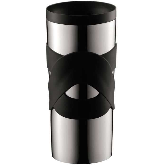 Insulated Travel Mug - BODUM - Travel Mug - Double-walled Stainless Steel - Airtight Screw-on Lid - 0.35 l - Black