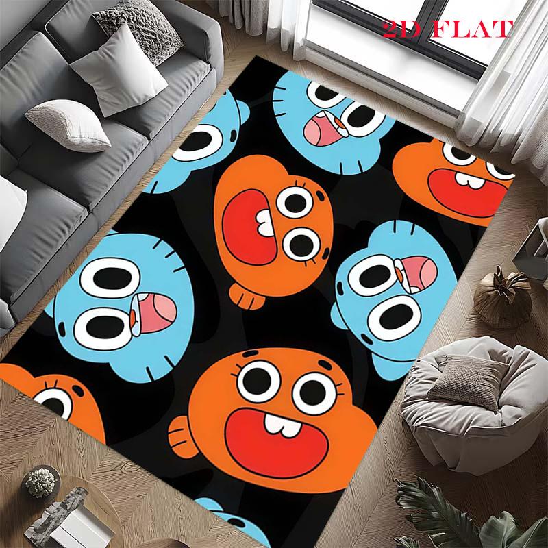 Gumball Kobercový kobereček do obývacího pokoje, ložnice, domácí dekorace pohovky, protiskluzová podložka na hraní pro děti