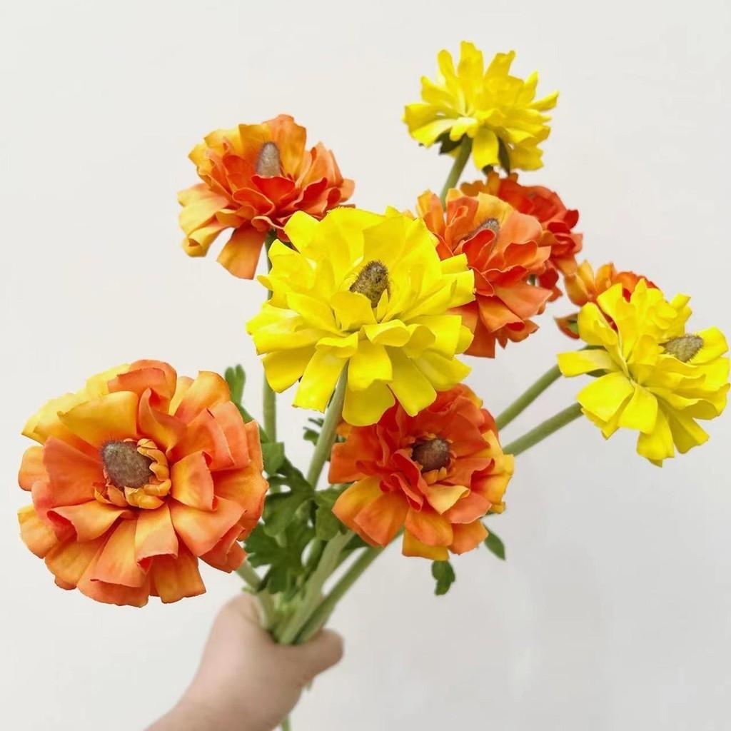 High Quality Multi-level Lotus Flower Orange Simulated Peony Living Room Bedroom Table Flower Hotel Floral Decoration Artificial Flower