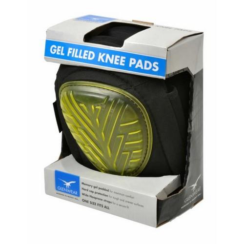 Joelheiras de gel unissex para adultos Glenwear One Size preto/amarelo