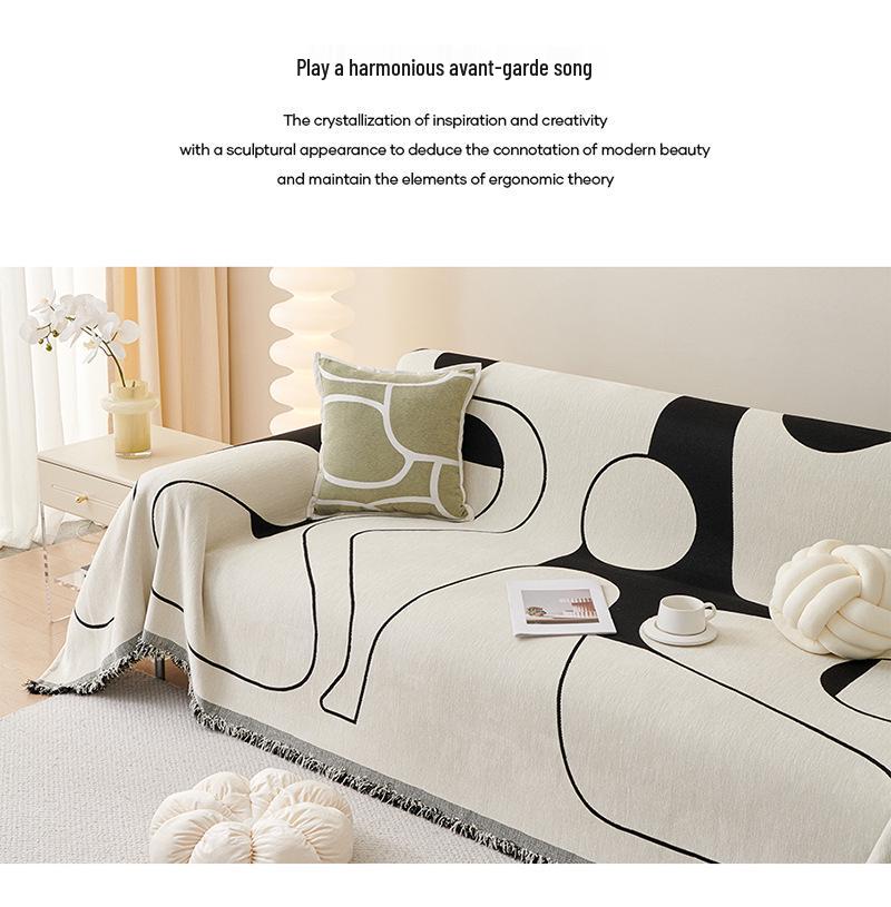 Fantasy Journey Four Seasons Non-slip Sofa Throw Cover, Cream Style, Simple Design