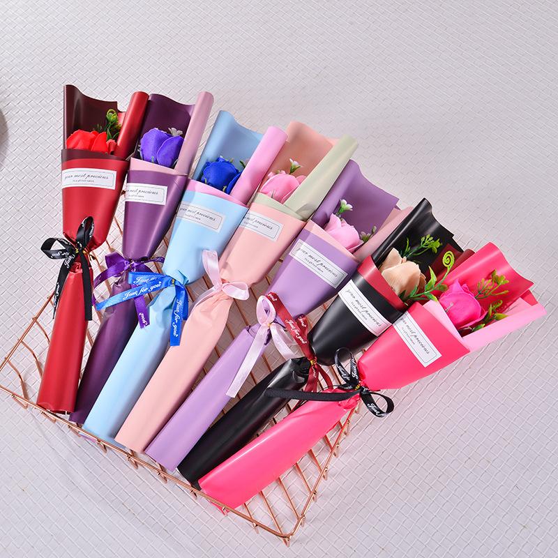 Qixi Valentine's Day Single Rose Soap Flower Bouquet Simulation Carnation Mother's Day Gift Teacher's Day