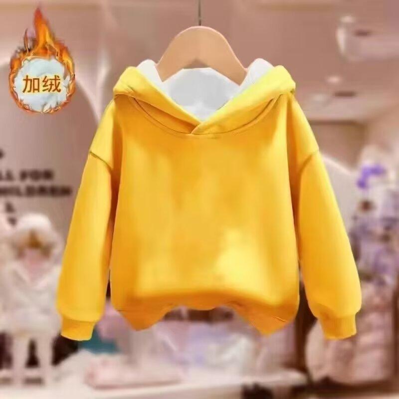 Jungen Fleece gefütterter Hoodie Herbst Winter Verdickt Warm Langarm Pullover für große Kinder