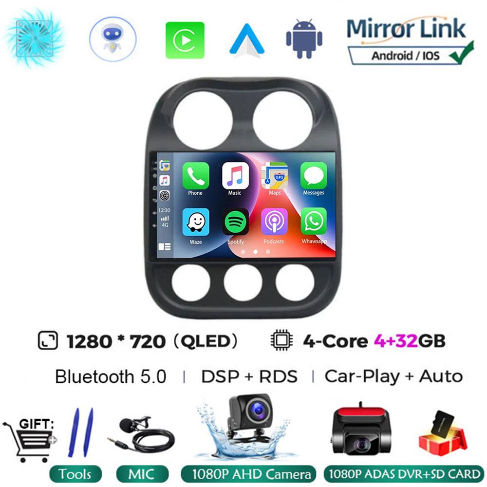 Android14 Car Radio For Jeep Compass Patriot 2010 - 2016 Autoradio Stereo 2 Din Player GPS Navigation Carplay DSP OBD CD Player