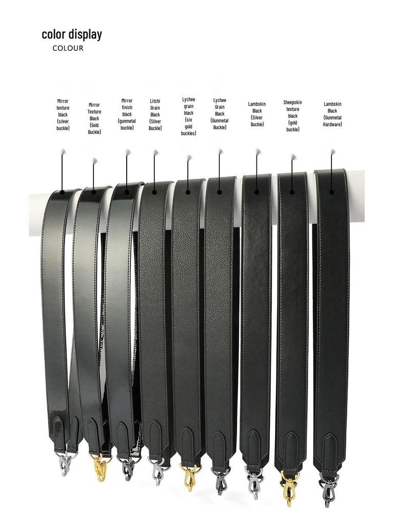 Ma Huang Shi MHS-A-32 Široký kožený ramenní popruh: Lakovaná kůže s texturou liči, Prodává se samostatně, Dámský náhradní popruh k tašce 4 cm