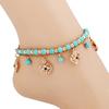 Women Retro Bohemia Style Ankle Chain Elegant Exquisite Turquoise Anklet Beach Barefoot Jewelry