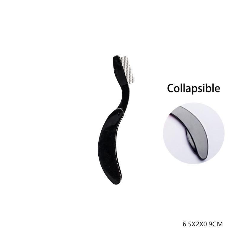 1 Stück Schwarz Faltbarer Wimpernbürstenkamm Schönheit Make-Up Wimperntrenner Edelstahl Wimpernzange Mascara Curl Kosmetische Werkzeug
