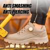 Men's Safety Shoes with Button Design Steel Toe Anti- Crush Resistant And Slip-Resistant Outsole for Outdoor Workshop Workwear