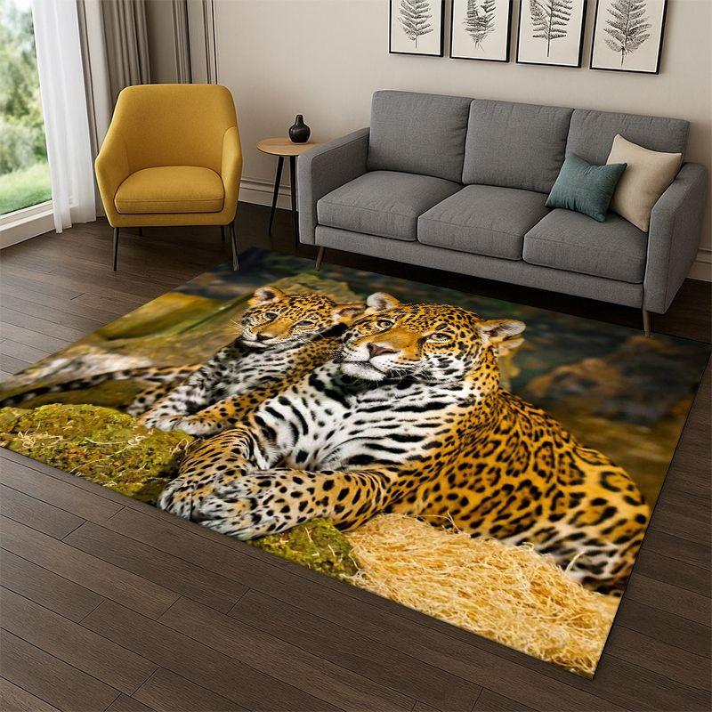 Leopard Cheetah Beast Animal Carpet Rug for Bedroom Living Room Sofa Playroom Doormat Home Decor,Kid Play Area Rug Non-slip