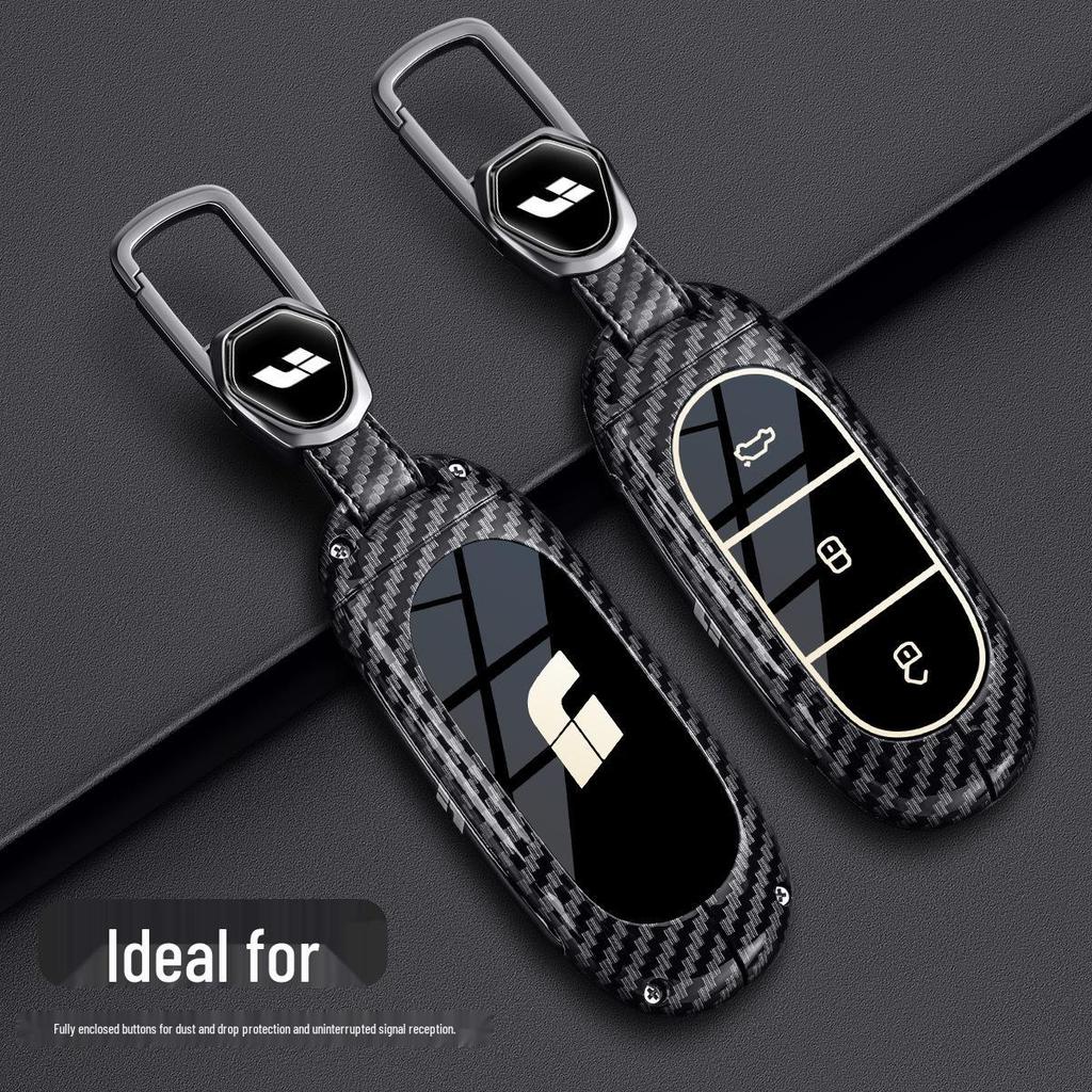 Compatible Li Auto L6 Pro Key Case for L7/L8 Max/L9 Ultra with Mega Carbon Fiber Metal Shell.