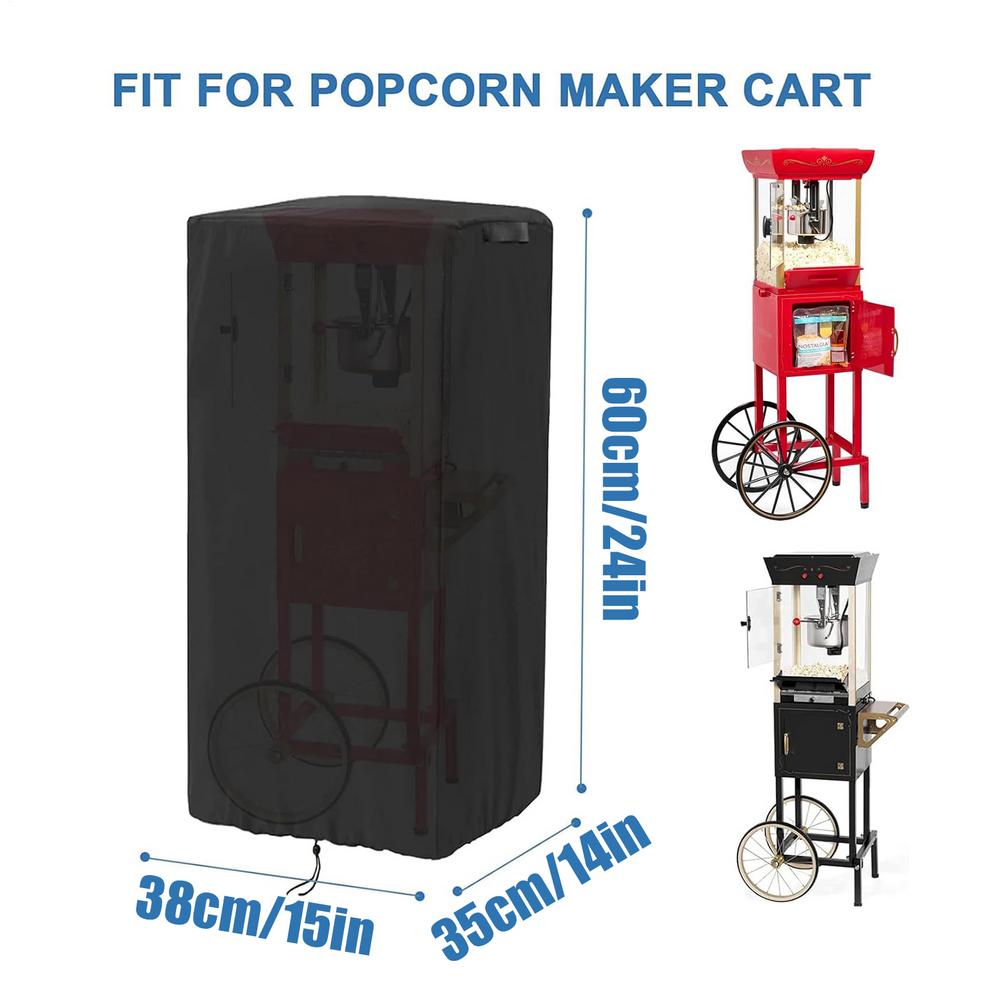 Popcorn Cart Cover Heavy Duty 420D Dustproof Windproof Machine Guard Cart Covers Popcorn Maker Protector For Outdoor Sun Snow