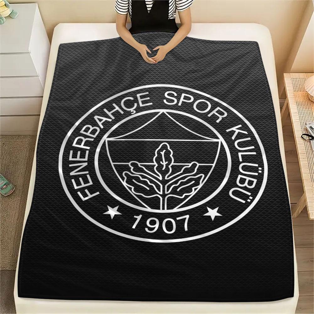 Fenerbahce SK Logo Printed Flannel Blanket, Soft Throw for Bedroom Sofa, Washable, Fan Merchandise, Great Gift.