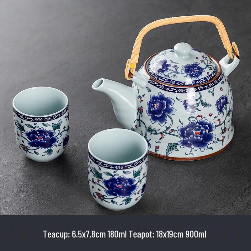 ZISIZ Large Ceramic Teapot with Glass Infuser