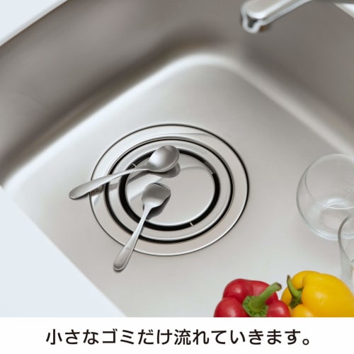 Belca Made in Japan Drain Cover, Rotating Drain Plate for Sinks, Fits 14.5cm Diameter, 14.3cm Diameter x 1.7cm Height, Stainless Steel, SP-205