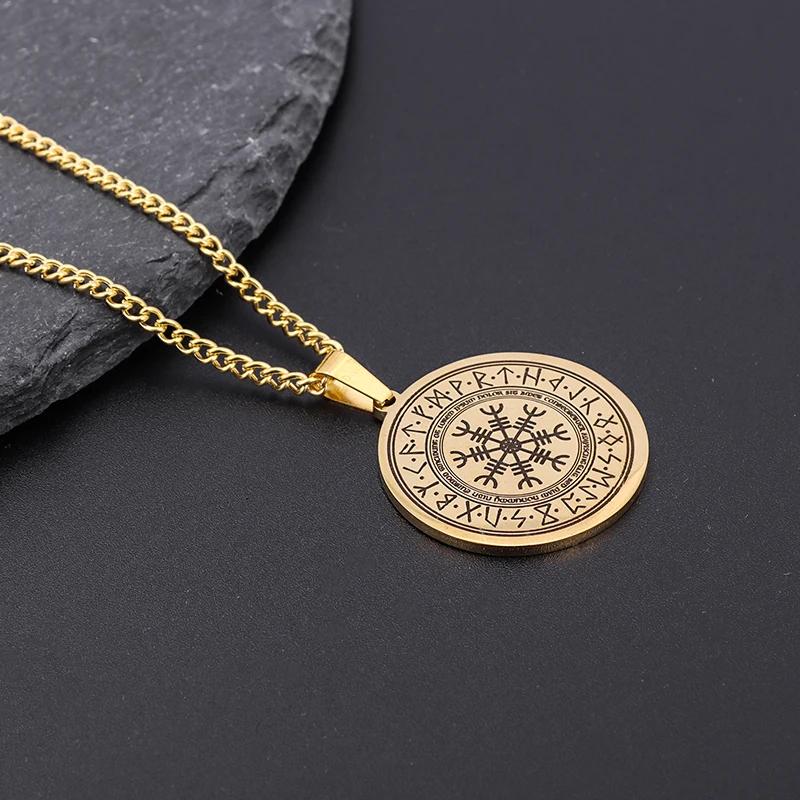European and American Popular Titanium Steel Solomon Magic Amulet Pendant Fashion Stainless Steel Seven Angel Guardian Necklace
