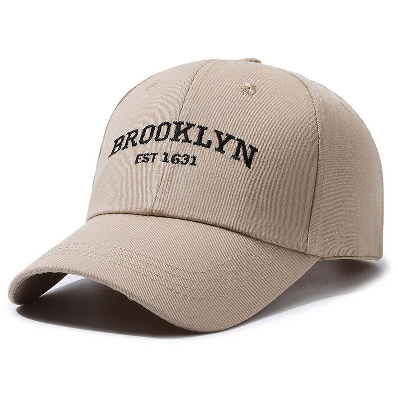 1pc Soft Retro Letters Baseball Caps for Women,solid Color Embroidered Sun Hat Adjustable Men Sports Peaked Cap Trucker Dad Hats
