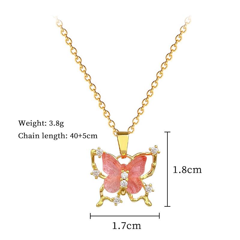 Butterfly Shape Pendant Necklace for Women 2025 New Fashion Stainless Steel Jewelry Wedding Party Accessories