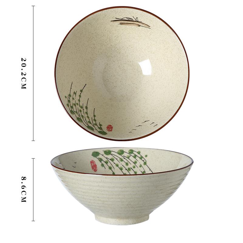 Japanese Vintage Porcelain Bowl Creative Homehold Lamian Noodles Instant Noodle Bowl Vegetable Salad Rice Soup Bowls Kitchenware