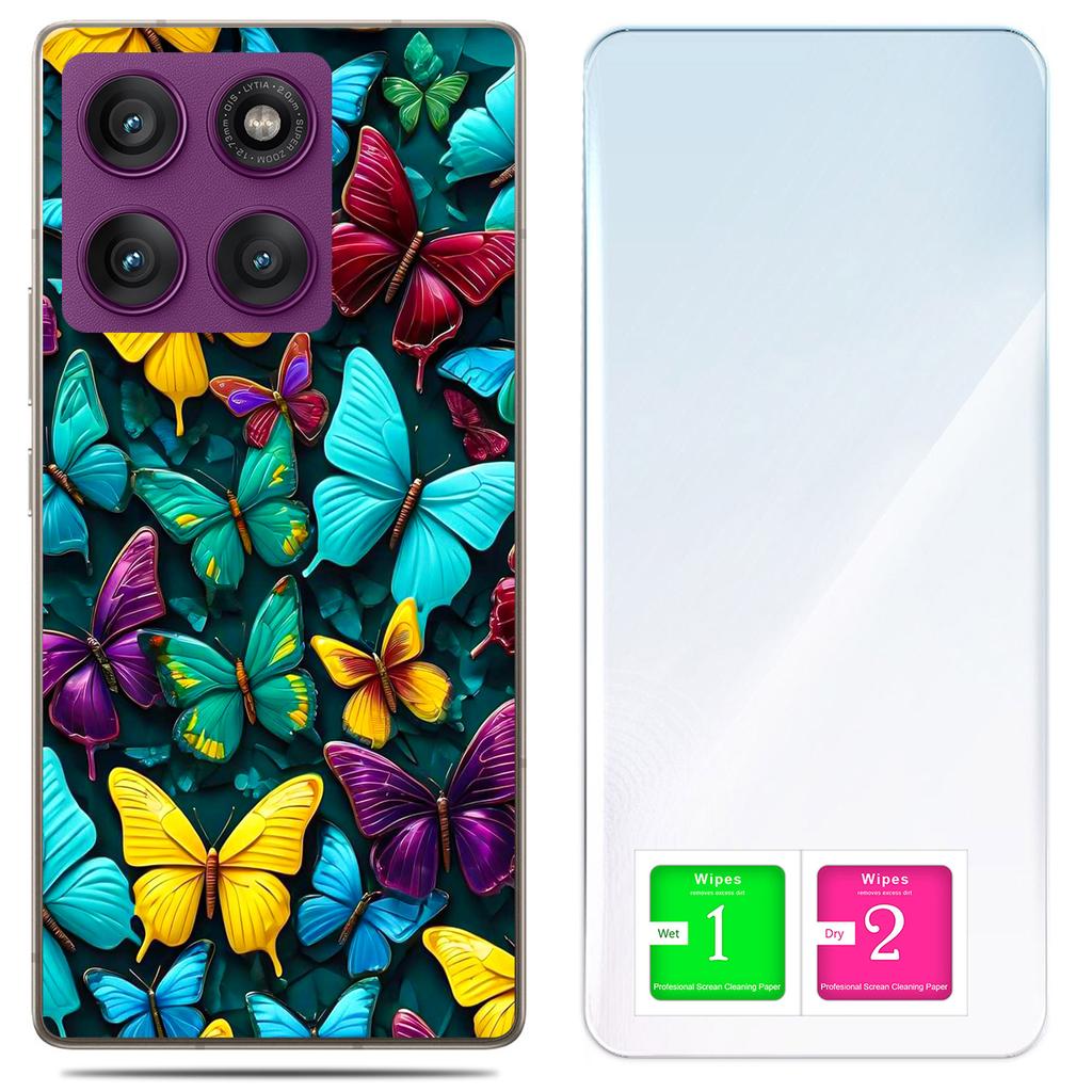 Etui Do Motorola Edge 60 Pro Obudowa Foto Case Plecki Motyle + Szkło 9H