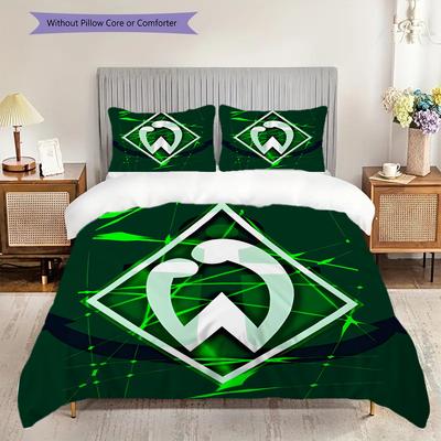 Juego de Ropa de Cama con Patrón del SV Werder Bremen Colcha Funda de Colcha Funda de Almohada Decoración del Hogar Regalo de Cumpleaños (1 * funda nórdica + 2 * fundas de almohada, sin núcleo)
