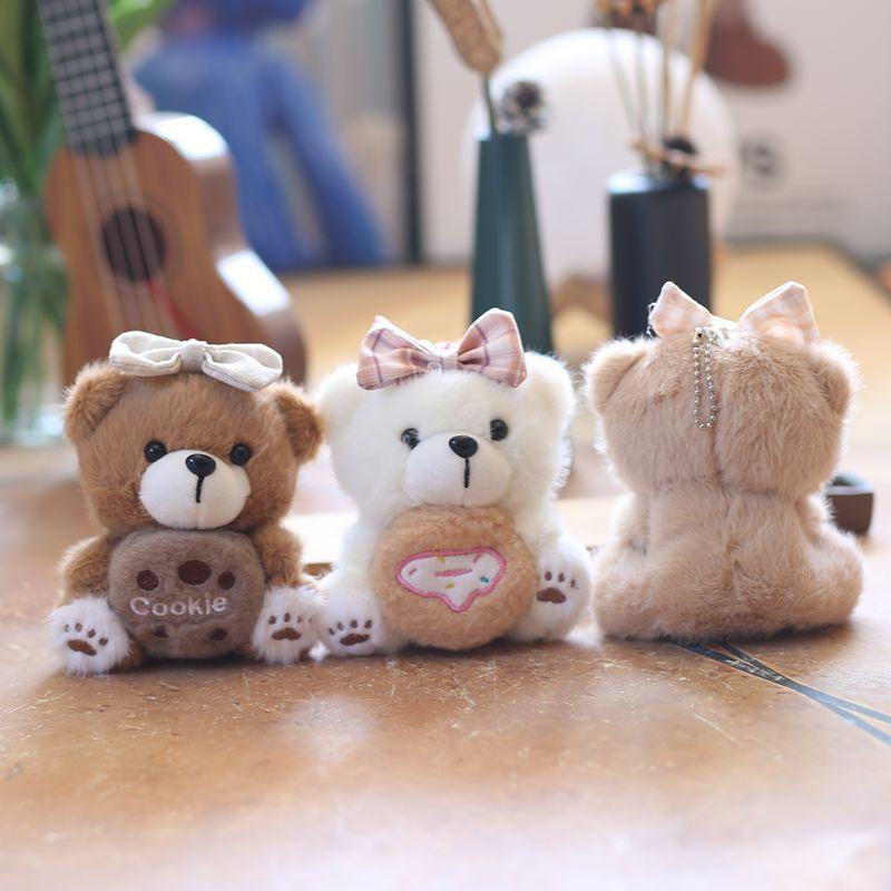 Cute Cute Biscuits Bear Pendant Plush Toy Doll Teddy Bear Bag Hanging Keychain Rag Doll