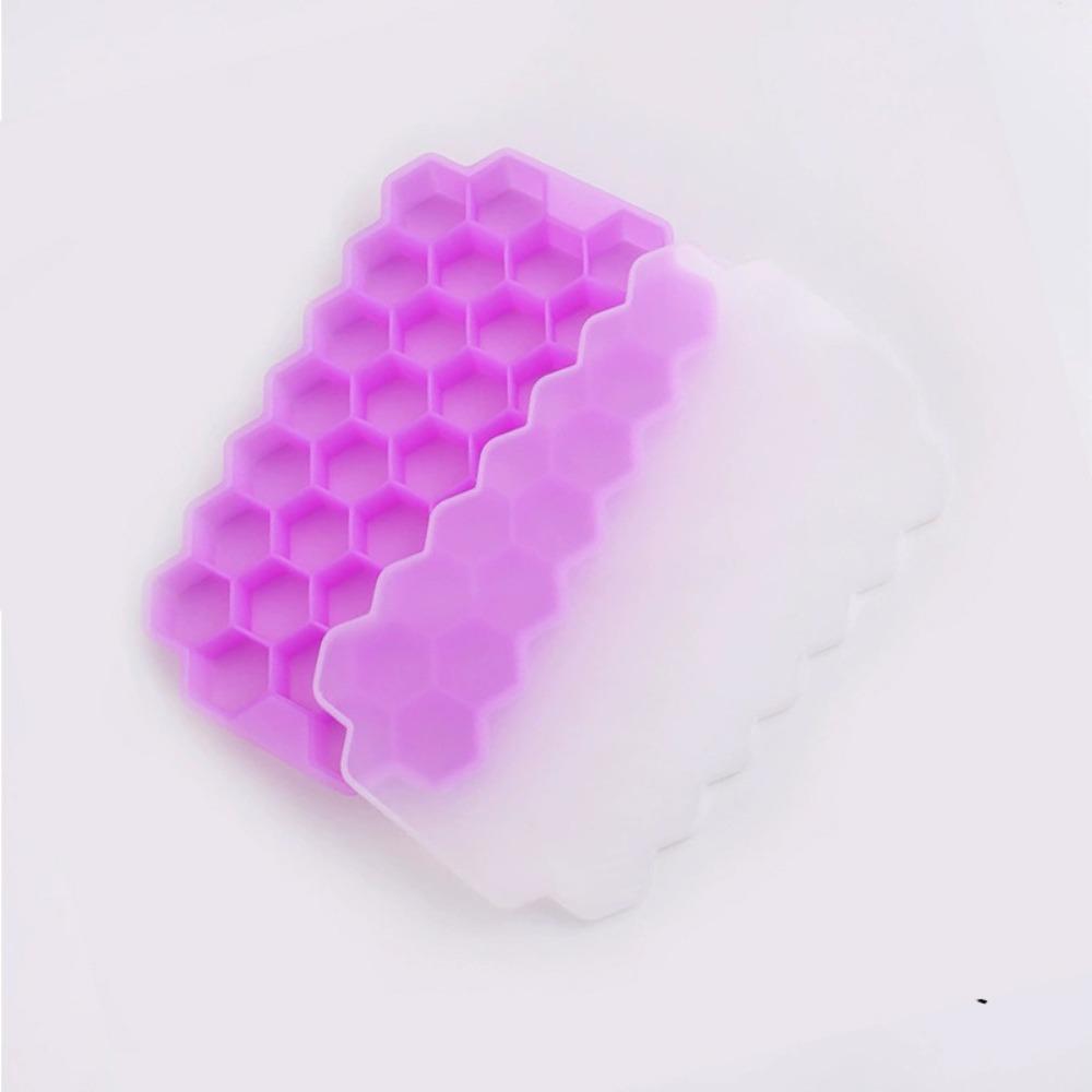 Schnellgefrierende Silikon-Waben-Eiswürfelform DIY mit Deckel Eisbereiter Leicht entnehmbar BPA-frei Eisgitter Haushalt