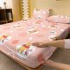 1 Cartoon Cute Winnie Piggy Pijie Pattern Twill Matte Fitted Sheet,Bedroom Printed Bed Cover,Bedding(No Pillowcase)