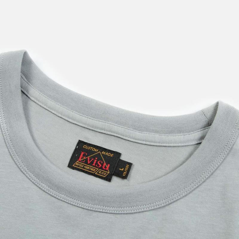 Evisu Seagull Wave Samurai Print Short Sleeve T-Shirt Men T-Shirts 2ESHTM3TS573RXCT